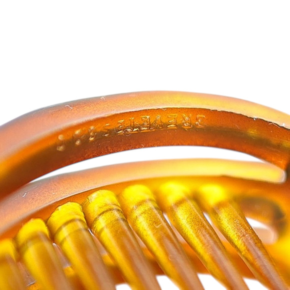 Vintage French Brevete SGDG Hinged Hair Clips - Pair Horsebit Shape - Picture 8 of 10